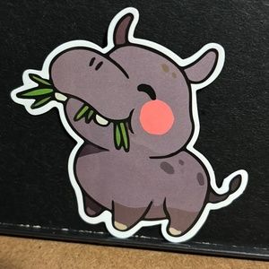 CARTOON HIPPO STICKER